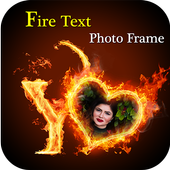 Fire Text Photo Frames أيقونة