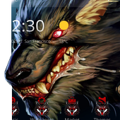 Dark Wolf Theme Monster Background  Red-eyed wolf icon