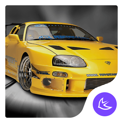 Yellow Sports Car Speed  free APUS Launcher theme icon