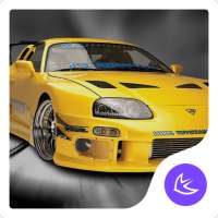 Yellow Sports Car Speed  free APUS Launcher theme