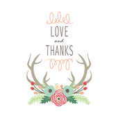 Wedding Floral Antler Stickers иконка