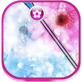 Pink Flowers Zipper UnLock icon