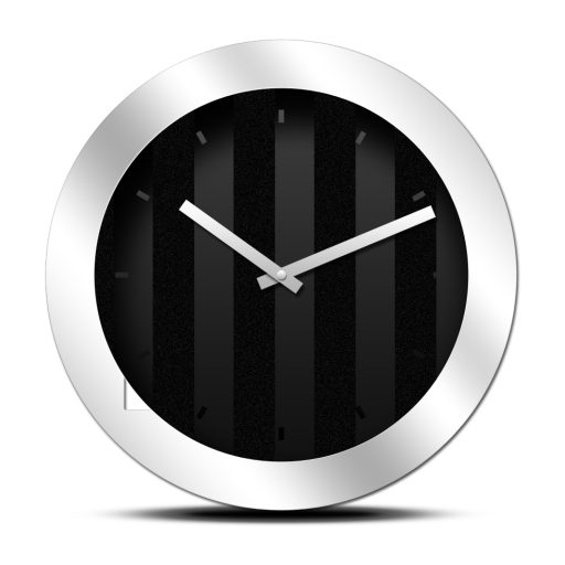 Silver Black Clock Widget icon