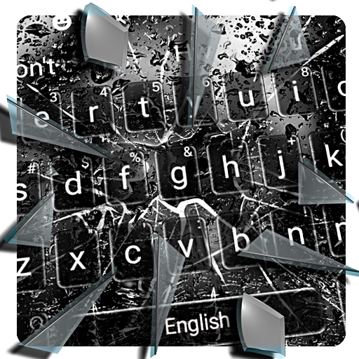 Black Broken Glass Rain Keyboard أيقونة