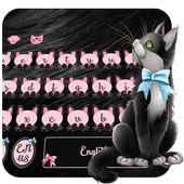 Cute Black Cat Keyboard icon