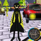 Bat Stickman Rope Hero Gangstar Crime