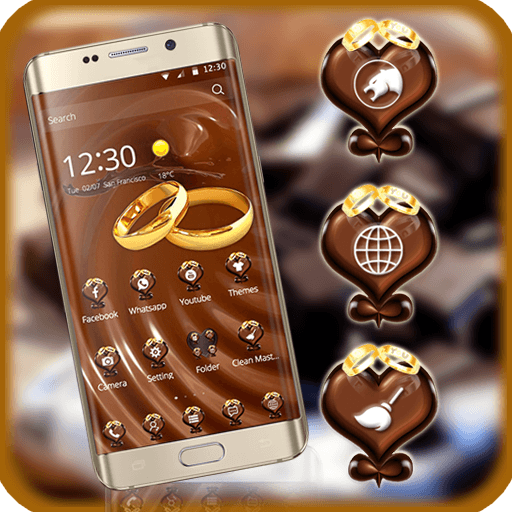 theme chocolate gold ring icon