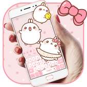 Pink Cute kitty keyboard on 9Apps