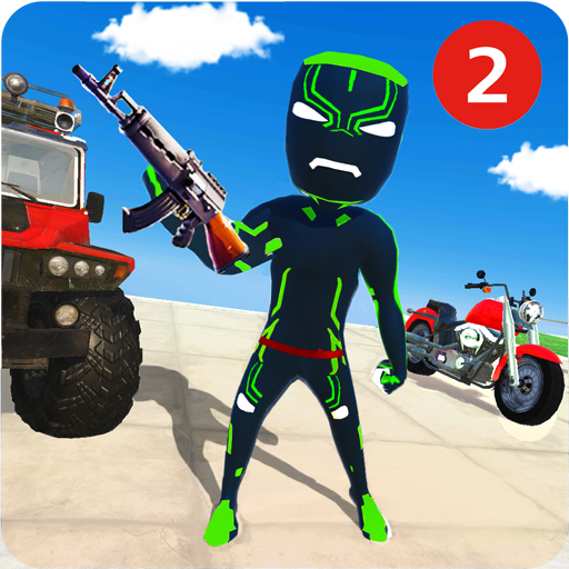 Neon Iron Spider Hero Stickman : Gangster War City icon