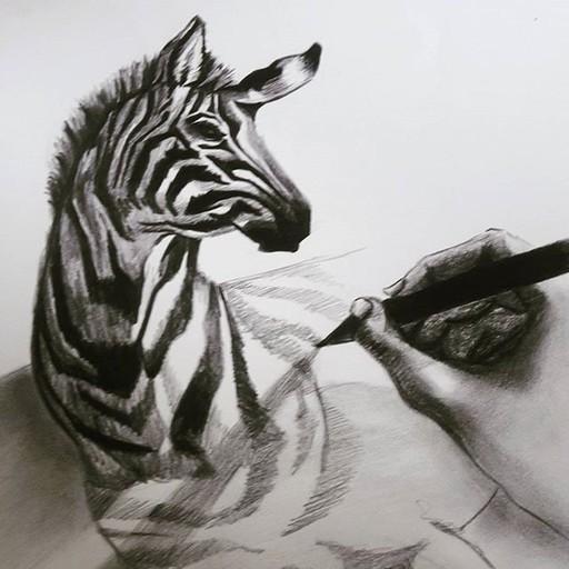 3D Charcoal Drawing icon
