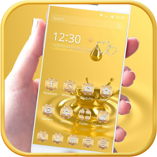 Gold Water drop Theme icon