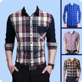 Men Check Shirt Photo Suit - Man Casual Shirt on 9Apps