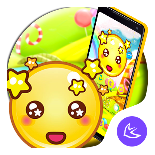Yellow Cute Emoji APUS Launcher theme icon