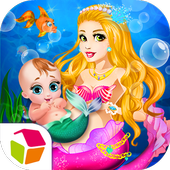 Mermaid Mommy And New Baby icon