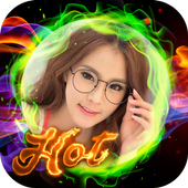 Fire Text Photo Frame icon