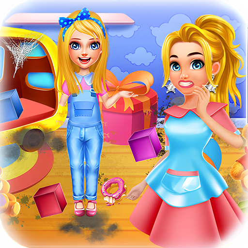 Mommy &amp; baby house cleaning icon