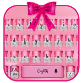 Pink Glitter Bow Keyboard Theme icon
