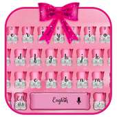 Pink Glitter Bow Keyboard Theme