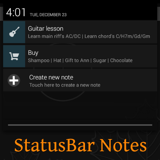 Quick Notes in Statusbar icon