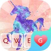 Rose Gold Unicorn Keyboard Theme for Girls