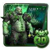 3D Green Vicious Alien Theme