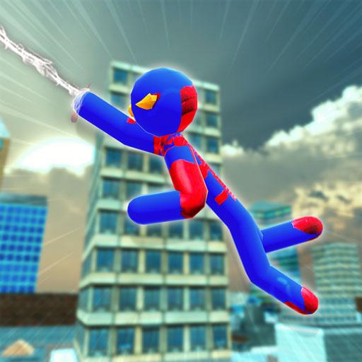 Rope Hero Blue Stickman Hero - Grand Vegas Mafia icon