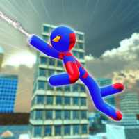 Rope Hero Blue Stickman Hero - Grand Vegas Mafia