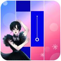 Wednesday Addams tiles piano