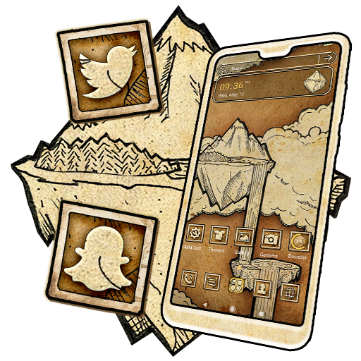 Mountain Sketch Launcher Theme icon