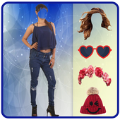Girls Jeans Photo Suit Editor icon