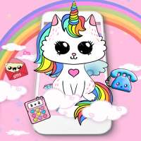 Cute Rainbow Unicorn Cat Theme