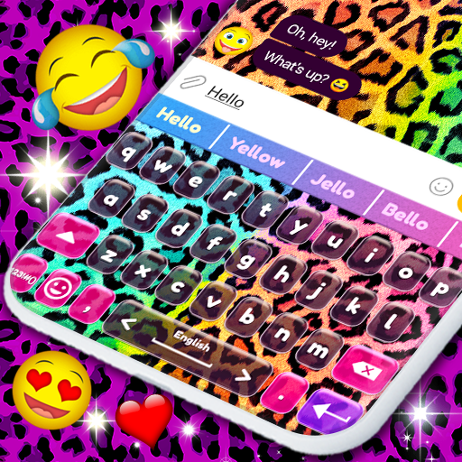 Animal Print Keyboard 🐆 Neon Color Themes أيقونة