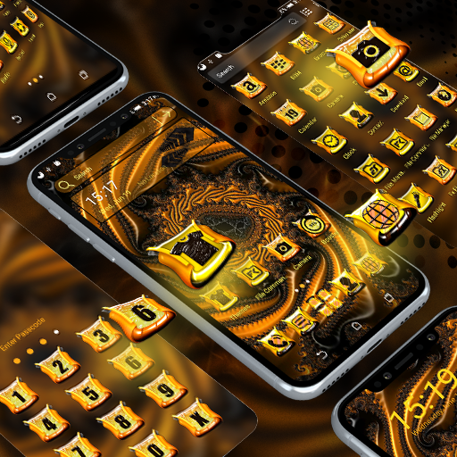 Golden Fractal Shape Launcher Theme icon