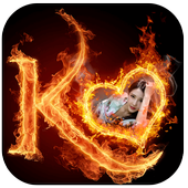 ikon Fire Text Photo Frame