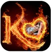 Fire Text Photo Frame on 9Apps