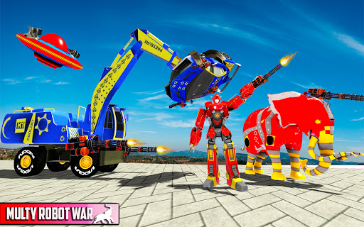 Excavator Robot Car Game:UFO Robot Elephant Game screenshot 18