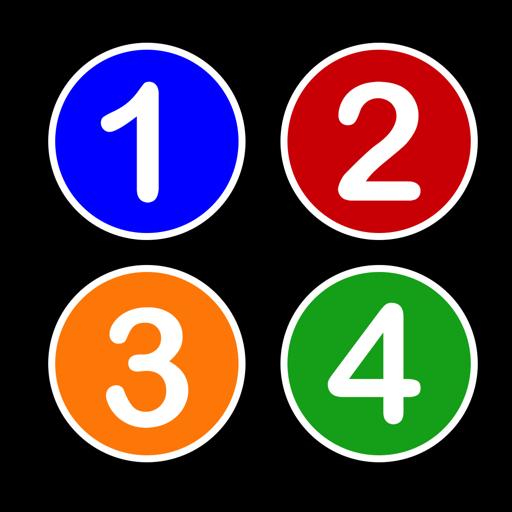 1 to 4 balls icon