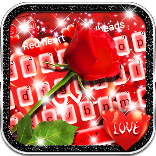 Lovely Red Rose Heart Keyboard theme icon