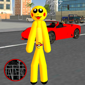 Pokiman Stickman Rope Hero - Gangters Go Fight icon