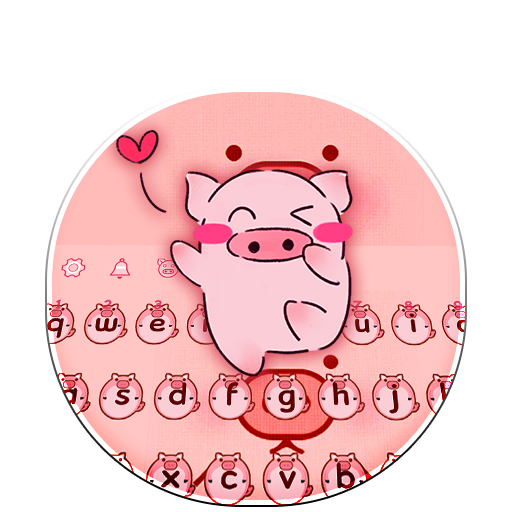 Cute pink pig keyboard icon
