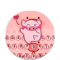 Cute pink pig keyboard on 9Apps