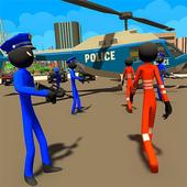 Stickman Police Shooter- Prisoners Escape Games icon