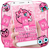 Pembe parlak emoji klavye icon