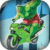 hulk racing motorbike icon