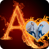 Fire Text Photo Frame icon