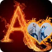 Fire Text Photo Frame on 9Apps