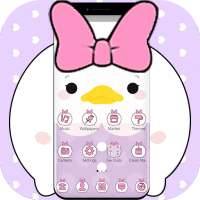 Cartoon Girl Duck Bowknot Theme on 9Apps