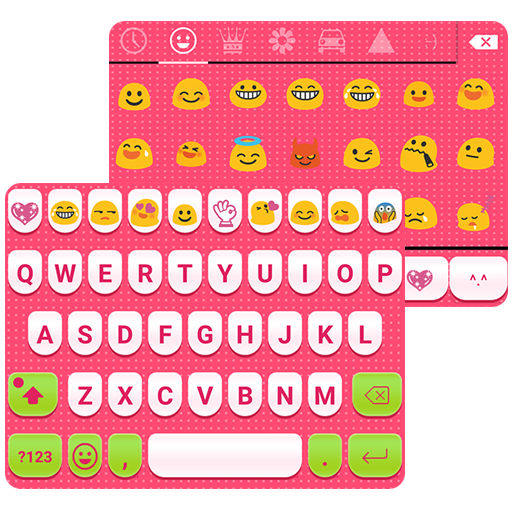 Cute Pink Emoji Keyboard Theme أيقونة