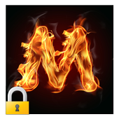 Burning Letter M Lock icon