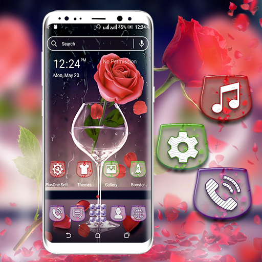 Rose in Glass Launcher Theme icon